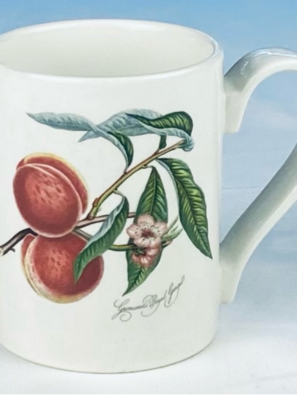 Vintage Portmerion Pomona large Mug “ The Grimwoods’s Royal Peach” 4 1/8” Tall